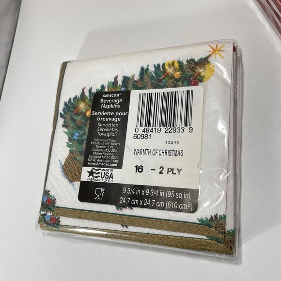 Lot of 3 Holiday Paper Napkins Packs Thanksgiving Turkey & Christmas Tree Rare - Picture 2 of 4